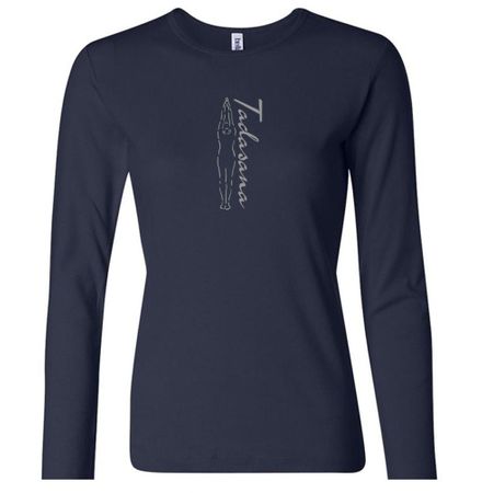 Ladies Yoga T-shirt Tadasana Mountain Pose Long Sleeve Shirt
