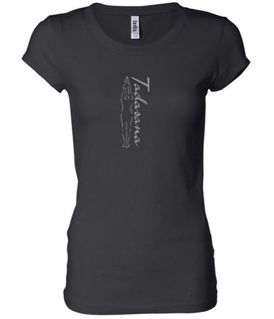 Ladies Yoga T-shirt Tadasana Mountain Pose Longer Length Shirt