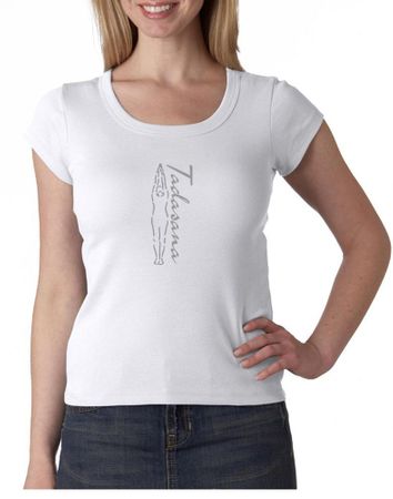 Ladies Yoga T-shirt Tadasana Mountain Pose Scoop Neck Shirt