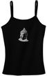 Ladies Yoga Tank - Buddha Small Print Cotton Spaghetti Strap Tanktop