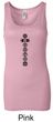 Ladies Yoga Tank Top 7 Chakras Black Print Longer Length Tanktop