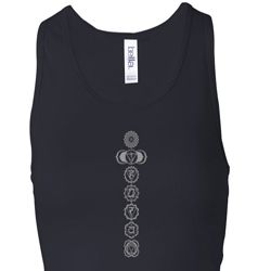 Ladies Yoga Tank Top 7 Chakras Longer Length Racerback Tanktop Ladies Yoga Tank Top 7 Chakras Longer Length Racerback Tanktop