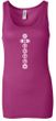 Ladies Yoga Tank Top 7 Chakras White Print Longer Length Tanktop