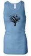 Ladies Yoga Tank Top Black Tree of Life Longer Length Racerback Tank