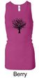 Ladies Yoga Tank Top Black Tree of Life Longer Length Racerback Tank