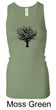 Ladies Yoga Tank Top Black Tree of Life Longer Length Racerback Tank
