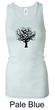 Ladies Yoga Tank Top Black Tree of Life Longer Length Racerback Tank