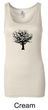 Ladies Yoga Tank Top Black Tree of Life Longer Length Tanktop