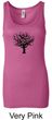 Ladies Yoga Tank Top Black Tree of Life Longer Length Tanktop