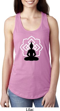 Ladies Yoga Tank Top Buddha Lotus Pose Ideal Racerback
