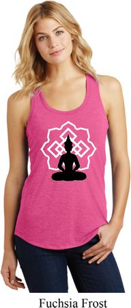 Ladies Yoga Tank Top Buddha Lotus Pose Racerback