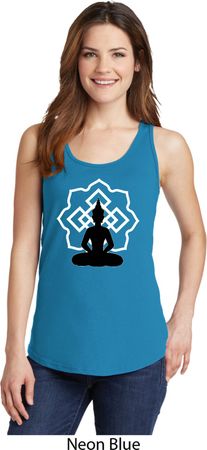 Ladies Yoga Tank Top Buddha Lotus Pose Tanktop