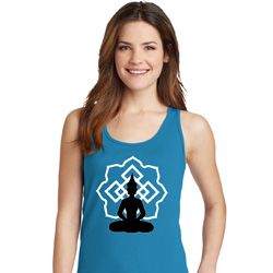 Ladies Yoga Tank Top Buddha Lotus Pose Tanktop