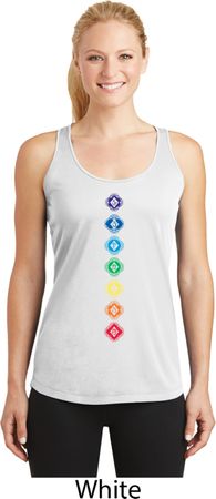 Ladies Yoga Tank Top Diamond Chakras Dry Wicking Racerback