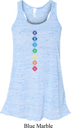 Ladies Yoga Tank Top Diamond Chakras Flowy Racerback