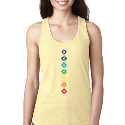 Ladies Yoga Tank Top Diamond Chakras Ideal Racerback Ladies Yoga Tank Top Diamond Chakras Ideal Racerback