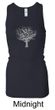 Ladies Yoga Tank Top Grey Tree of Life Longer Length Racerback Tanktop
