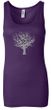 Ladies Yoga Tank Top Grey Tree of Life Longer Length Tanktop
