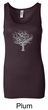 Ladies Yoga Tank Top Grey Tree of Life Longer Length Tanktop