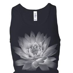 Ladies Yoga Tank Top Lotus Flower Longer Length Racerback Tanktop