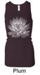 Ladies Yoga Tank Top Lotus Flower Longer Length Racerback Tanktop