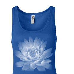Ladies Yoga Tank Top Lotus Flower Longer Length Tanktop