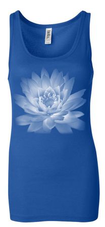 Ladies Yoga Tank Top Lotus Flower Longer Length Tanktop