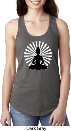 Ladies Yoga Tank Top Meditating Buddha Ideal Racerback
