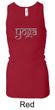 Ladies Yoga Tank Top Sanskrit Yoga Text Longer Length Racerback Tank