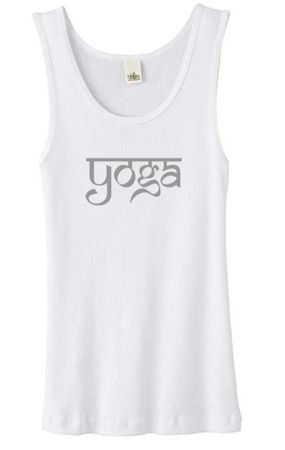 Ladies Yoga Tank Top Sanskrit Yoga Text Organic Tanktop