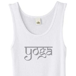 Ladies Yoga Tank Top Sanskrit Yoga Text Organic Tanktop