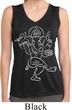 Ladies Yoga Tank Top Sketch Ganesha White Print Dry Wicking Sleeveless