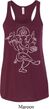 Ladies Yoga Tank Top Sketch Ganesha White Print Flowy Racerback