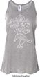 Ladies Yoga Tank Top Sketch Ganesha White Print Flowy Racerback