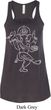 Ladies Yoga Tank Top Sketch Ganesha White Print Flowy Racerback