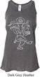 Ladies Yoga Tank Top Sketch Ganesha White Print Flowy Racerback