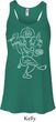 Ladies Yoga Tank Top Sketch Ganesha White Print Flowy Racerback