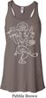 Ladies Yoga Tank Top Sketch Ganesha White Print Flowy Racerback