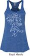 Ladies Yoga Tank Top Sketch Ganesha White Print Flowy Racerback