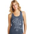 Ladies Yoga Tank Top Sketch Ganesha White Print Racerback