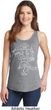 Ladies Yoga Tank Top Sketch Ganesha White Print Tanktop