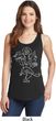 Ladies Yoga Tank Top Sketch Ganesha White Print Tanktop