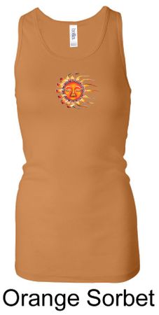 Ladies Yoga Tank Top Sleeping Sun Longer Length Racerback Tanktop