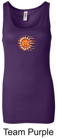Ladies Yoga Tank Top Sleeping Sun Meditation Longer Length Tanktop