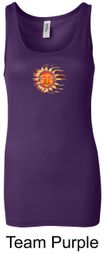 Ladies Yoga Tank Top Sleeping Sun Meditation Longer Length Tanktop Ladies Yoga Tank Top Sleeping Sun Meditation Longer Length Tanktop