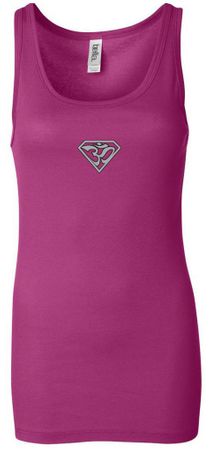 Ladies Yoga Tank Top Super OM Small Print Longer Length Tanktop