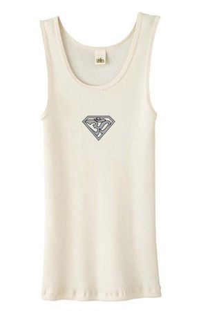 Ladies Yoga Tank Top Super OM Small Print Organic Tanktop