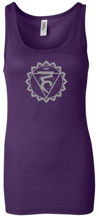 Ladies Yoga Tank Top Vishuddha Chakra Longer Length Tanktop