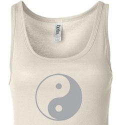 Ladies Yoga Tank Top Yin Yang Big Print Longer Length Tanktop