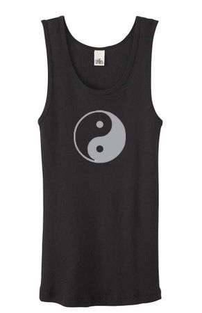 Ladies Yoga Tank Top Yin Yang Big Print Meditation Organic Tank Top